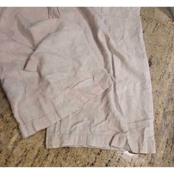 Old Navy Linen Blend Pants Tan High Rise Wide Leg Pull On Women Sz XL Drawstring - Picture 14 of 15